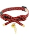 PetSoKoo Cute Bowtie Cat Collar with Bell. Japanese Stylish Bowknot &amp; Fish Charm. Safety Breakaway, Soft, Lightweight, for Girl Boy Male Female Cats Kitten,Red