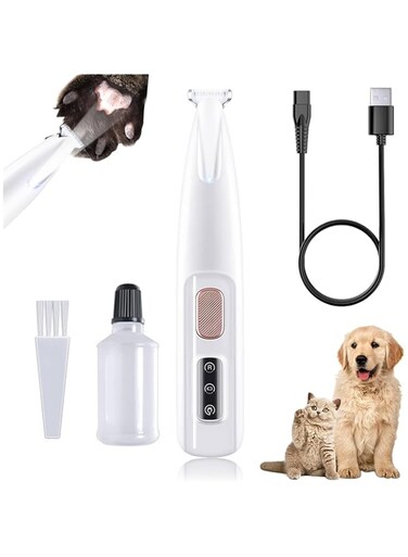 Dog Nail Trimmers, Dog Hair Trimmer with LED Display and Lubricating Oil, Cordless Dog Claw Trimmer, Low Noise and Rechargeable, Pet Clippers for Grooming for Paws, Eyes, Ears,