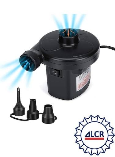 Electric Inflate/Deflate Air Pump with 3 Nozzles For a Car, Perfect for Deflate Inflatable Cushions, Air Mattress Beds, Boats, Swimming Ring and Indoor/Outdoor Camping