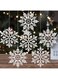 Silver Snowflake Ornaments, 6 Pack Large Plastic Snowflake Decorations Snowflakes Christmas Decorations, Hanging Snowflake Decorations for Winter Wonderland Christmas Tree Christmas Decorating