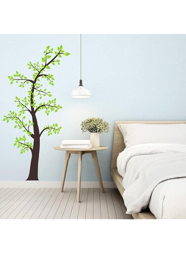 Amimagen Green Tree Wall Decals - Family Tree Wall Stickers - Bedroom Living Room Sofa TV Background Home Wall Decor