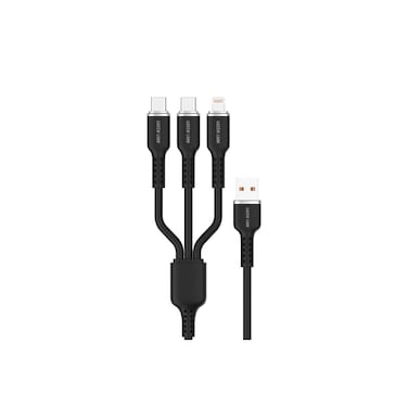 3-in-1 Silicone Cable 1.2M &ndash; 60W Fast Charge, Lightning &amp; USB-C, 480Mbps