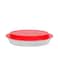 3.5 L Glass Baking Dish with Lid-RF12196/ Oval Tray Perfect for Baking and Serving/ Casserole with Easy Grab Handles and Knob/ Oven, Dishwasher and Freezer Safe Clear 3.5Liters