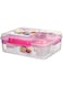 Sistema 21671 Go Collection Bento Box Clear Medium Pink 21690-3