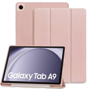 ZOOMEE Case for Galaxy Tab A9 9.7 inch 2023, Slim Stand Protective Smart Cover with Hard PC Translucent Back Shell for Tab A9 Tablet, Auto Wake/Sleep, Pink