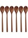 6 Pcs Natural Wooden Kitchen Spoon Set &acirc;&euro;&ldquo; 9 Inch Coffee Spoon Mini Table Spoon Eco-Friendly Durable Soup Spoon Lightweight Cooking Utensils for Mixing Serving Stirring and Safe Non-Stick Use