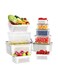 Pack of 6pcs Food Storage Containers with 6pcs Strainer Produce Containers for Fridge, Kitchen Multipurpose Keeper White BPA Free