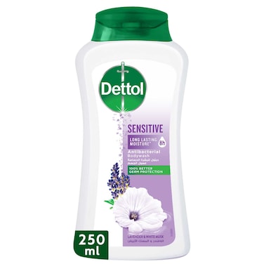 Dettol Sensitive Shower Gel &amp; Body Wash, Lavender &amp; White Musk Scent, 250ml