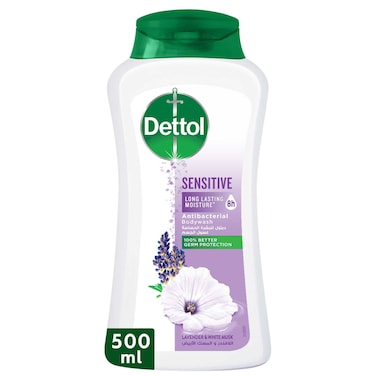 Dettol Sensitive Shower Gel &amp; Body Wash, Lavender &amp; White Musk Scent, 500ml