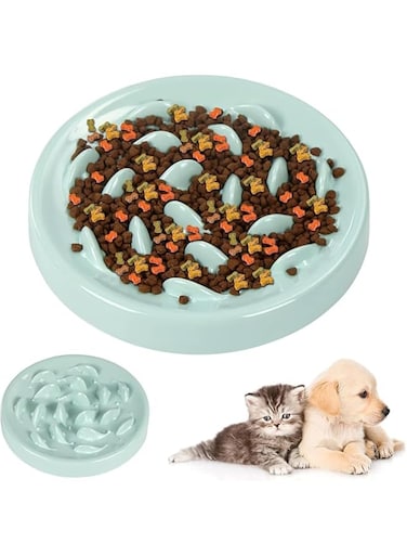 Rayyan Slow Feeder Bowl,Cat Slow Feed Dish,Fun Pet Feeder Bowl Stopper,Anti Gulping Pet Slower Food Feeding Dishes,Interactive Bloat Stop Dog Bowls,Durable Preventing Choking Healthy Design Dogs Bowl
