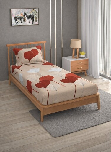 Premium Single Size Flat Bedsheet with 1 Matching Pillowcase &acirc;&euro;&ldquo; Elegant Modern Design &acirc;&euro;&ldquo; Large Dimensions (150x240 cm) Soft, Breathable Microfiber Bedding for Kids, Dorms, and Guest Rooms