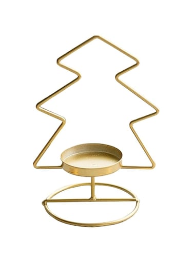Metal Tealight Candle Holder Set - Elegant Home Decor Accessories for Home and Office, Comes with Complimentary Tea Lights (Tree)