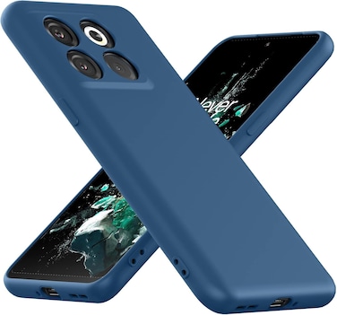 Muzz Oneplus 10T / Oneplus Ace Pro Case, Soft TPU Bumper, Anti-Fingerprints, Raised Edges, Blue
