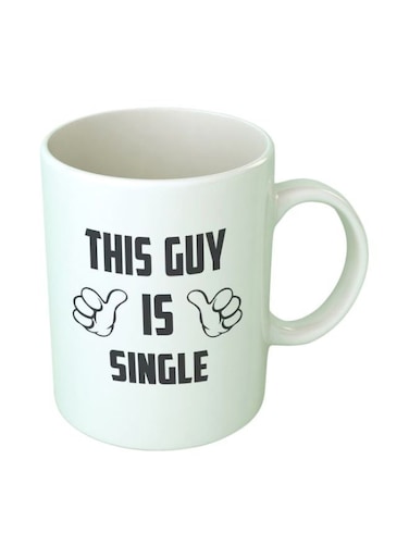 Single Printed Coffee Mug White/Black