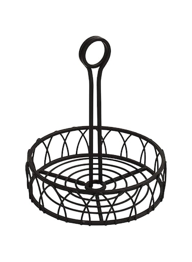 Spectrum Diversified Black medium Twist Stand Steel Condiment Caddy for Restaurants &amp; Homes, Coffee Station Office D&eacute;cor, Rust-Resistant Seasoning &amp; Sauce Holder, 95210