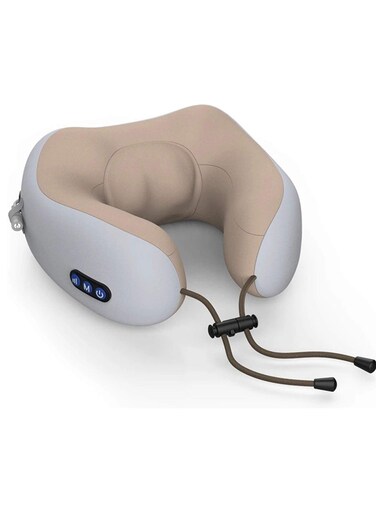 Travel Pillows For Sleeping Airplane, Portable Electric Neck Massager Soft Comfortable Breathable U-Shaped Memory Foam Massage Neck Pillow For Car Home