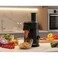 6 in 1 Electric Salad Maker, Black, 200W Food Processor with Slicing Shredding Chopping, 900ml Capacity, 6 Stainless Steel Blades, One-Knob Control, Safety Lock, Anti-Slip Base