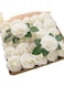 OOMYL Artificial Flowers Real Looking Ivory Foam Fake Roses with Stems for DIY Wedding Bouquets White Bridal Shower Centerpieces Arrangements Party Tables Decoration, 25pcs (Ivory)