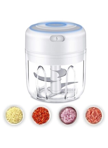 Coldwords Electric Mini Garlic Chopper, Food Chopper, Mini Food Processors, Wireless Portable Kitchen Food Mixer with USB Charging, Powerful Easy Cleaning Garlic Masher (250ML)