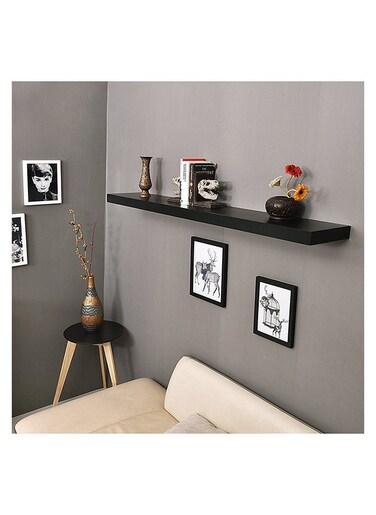 FLOATING WALL SHELF 60CM BLACK SIZE : 60x19.5x3.8cm