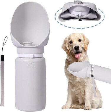 550ML Dog Water Bottle,Portable Silicone Dog Water Cup, Collapsible,Leak-Proof,Outdoor Travel Walking Pet Drinking Bowl