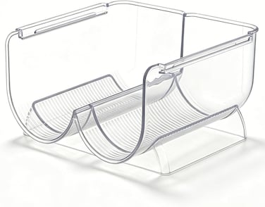 Transparent Wine Rack Stackable Bottle Holder for Refrigerator Beverage Storage and Organization at Home - Pack of 1 (2 Link)