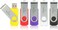 OLIGE 5 X 32GB USB Flash Drive, OLIGE USB Swivel Thumb Drives Bulk Storage Memory Stick LED Indicator, Yellow/Red/Purple/White/Black (5PCS Mix Color, 32GB)
