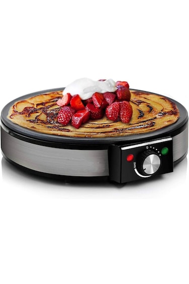 Crepe &amp; Dosa Maker 1200W   Non-Stick Hot Plate, Cooks in 5 Sec   Easy to Use &amp; Clean &ndash; Black