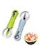 Baller Scoop, 4 In 1 Stainless Steel Watermelon Cutter Fruit Carving Tools Set for Salad Scoop Ice Cream Slicer Dig Pulp Separator Dig Knife and Cookie DIY 1 Blue and 1 Green