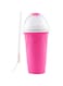 AWH Smoothie Maker Cup Frozen Magic Squeeze Cup Slush and Shake Ice Cream Maker DIY Mug Cooling Milkshakes BPA-free Safe for Children Fun Kids Gifts DozingPig (Pink)