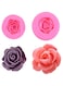 Lxeqiony 2 Pcs Bloom 3D Rose Flower Fondant Silicone Molds for Chocolate Cake Soap Candy Pastry Candle Dessert