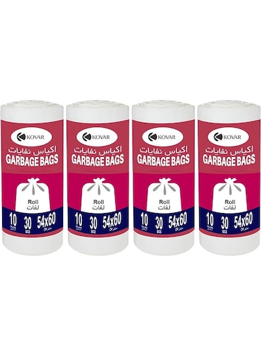 Biodegradable &amp; Antibacterial 10 Gallon Garbage Bags   Plastic Trash Bags   Leak-Proof Bin Bags for Wet &amp; Dry Waste   120 Pcs with 4-Pack Roll Set   Waste Bag for Indoor &amp; Outdoor   54cm x 60cm