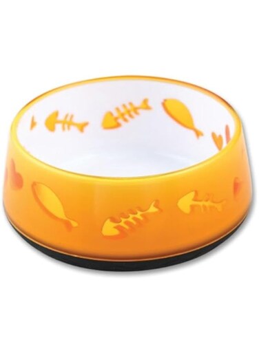 All For Paws Modern Cat Love Feeder Bowl, Orange, 1.64 Kg