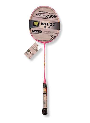 Whizz Badminton Racket S520 &ndash; Lightweight Full Carbon Fiber Frame, 4U (80-85g), Pre-Tensioned at 22lbs &ndash; Ideal for Intermediate &amp; Competitive Players, Pink