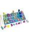 Early Learning Toys for Toddlers, Educational Wooden Board 5 in 1 Numbers Action Math Counting Fish Catching, Wooden Montessori Toys, Wooden Logarithmic Toy