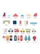 Wooden Large Education 165 pieces colorful city scene traffic bucket 36+ month children's toy building blocks