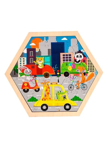 Large Piece Puzzles for Kids Children Wooden Puzzle 50 Pieces Educational Cartoon Puzzle Game Kids Toys Transportation