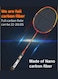 Whizz Badminton Racket S520 &ndash; Lightweight Full Carbon Fiber Frame, 4U (80-85g), Pre-Tensioned at 22lbs &ndash; Ideal for Intermediate &amp; Competitive Players, Blue