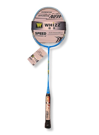 Whizz Badminton Racket S520 &ndash; Lightweight Full Carbon Fiber Frame, 4U (80-85g), Pre-Tensioned at 22lbs &ndash; Ideal for Intermediate &amp; Competitive Players, Blue