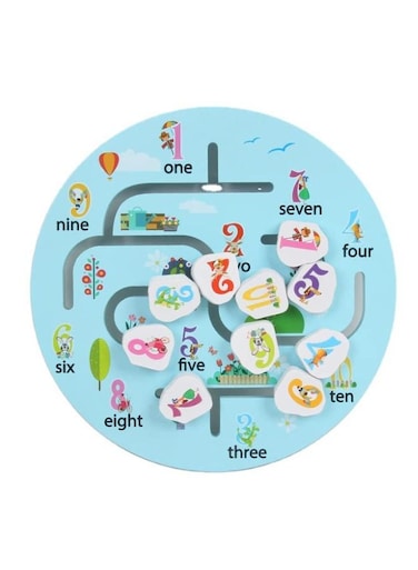 Wooden Number Maze with Sliders Preschool Educational Toy Learning Toys for 3 Year's, Kids Puzzles Game for Kids, Number Maze