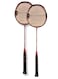 Whizz Badminton Racket ED02 2 Pcs Set &ndash; Protector Design, 3U (88g), Pre-Tensioned at 20lbs &ndash; Perfect for Beginners, Teenagers &amp; Family Fun, Red