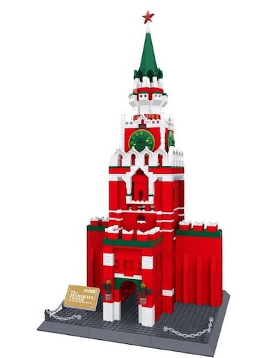 Russian Spasskaya Tower Of Moscow Kremlin Russia Building (1046 Pcs) Blocks Set, DIY Learning Toys For Childrens