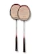 Whizz 2 pcs Badminton Racket Set T20 &ndash; Lightweight Aluminum Frame, Pre-Tensioned at 16lbs &ndash; Perfect for Family Entertainment, School Sports &amp; Beginners, Red