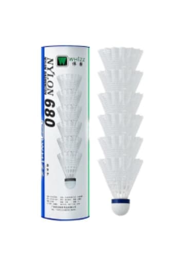 Whizz Badminton Corks 680 &ndash; Durable Nylon Shuttlecocks with Natural Soft Wood Cork, 6 Pcs Tube &ndash; Perfect for Recreational and Competitive Play