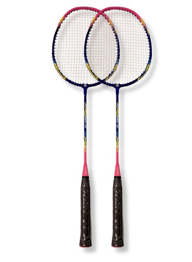 Whizz 2 pcs Badminton Racket Set T20 &ndash; Lightweight Aluminum Frame, Pre-Tensioned at 16lbs &ndash; Perfect for Family Entertainment, School Sports &amp; Beginners, Pink