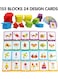 155 Pcs Wooden Pattern Blocks Set Geometric Shape Puzzles Preschool Learning Toy STEM Gift for Kids - Kindergarten Educational Montessori Tangram Toys for Boys &amp; Girls with 24 Pcs Design Cards