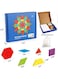 155 Pcs Wooden Pattern Blocks Set Geometric Shape Puzzles Preschool Learning Toy STEM Gift for Kids - Kindergarten Educational Montessori Tangram Toys for Boys &amp; Girls with 24 Pcs Design Cards