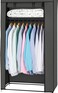 Fitto Closet Wardrobe, Portable, Metal Shelves, Dustproof Cover, 41.73x17.72x65.35 in, Black