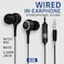 Fitto K28 Black Wired in-Earphone Stereophonic Sound With Mic, Built-in Microphone, Bass, 3.5mm Jack, Suitable For All Mobile Phones, Android &amp; Mac Mobiles, Ear Phone, Music