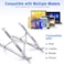 FITTO Adjustable Aluminum Laptop Stand for Desk &ndash; Foldable Portable Riser with ABS+Silicone, Ventilated Cooling, Ergonomic Holder for 10-15.6" Laptops &amp; Tablets, Sturdy &amp; Lightweight